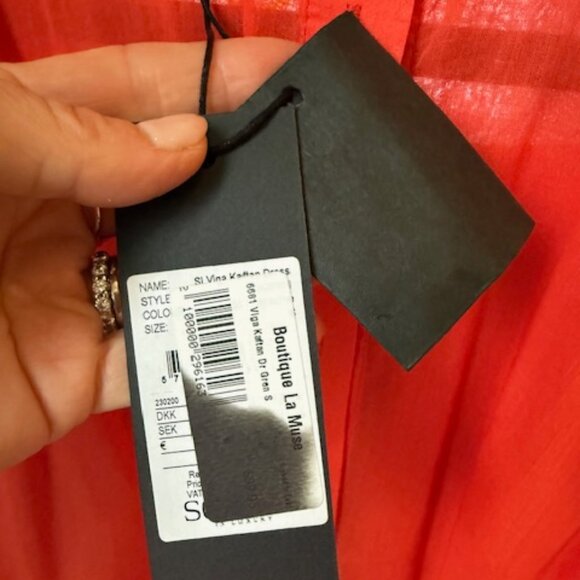 NWT Coral Red Glam Soaked Caftan - Size Small - Picture 4 of 7